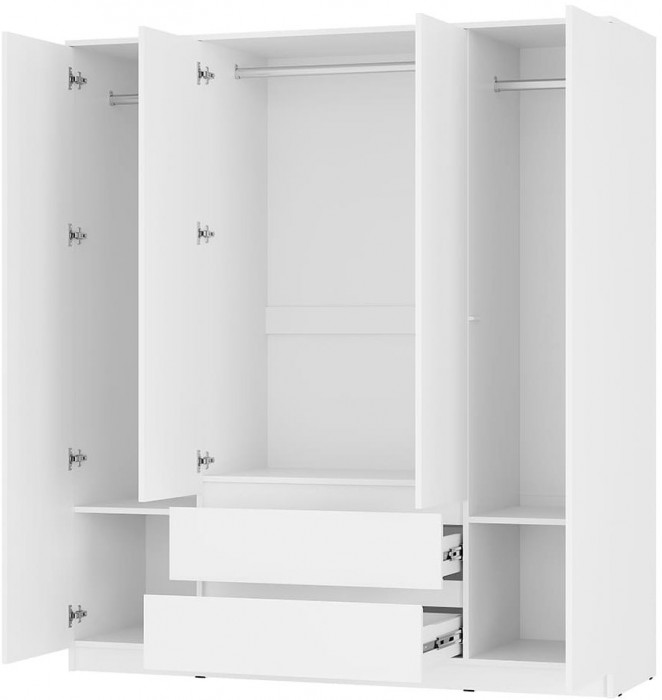 Симпл ШК-13 шкаф 4-х створчатый белый