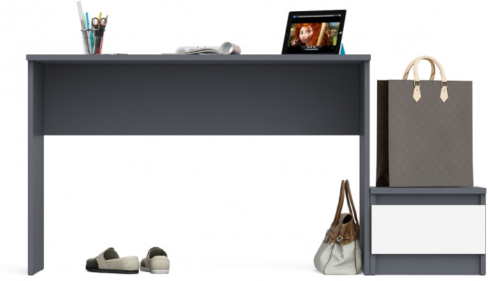 Мори Стол письменный МСП1200.1 + Тумба ТМП400.1, цвет графит/белый, ШхГхВ 160,8х50х76,6 см., универсальная сборка