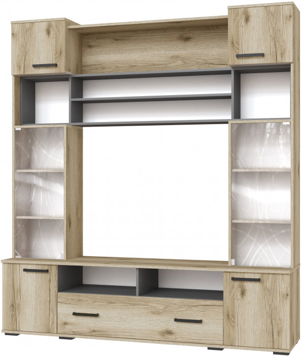 Гостиная Оскар-18 ОГЦС-1, Дуб делано/Графит серый