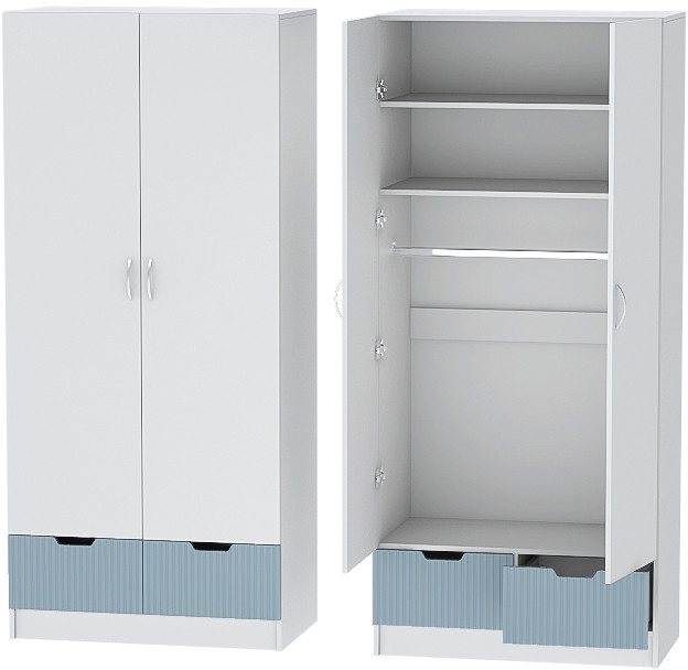 Детская комната Бриз МДФ, набор 9, Белый/Антарктида (Полосы)