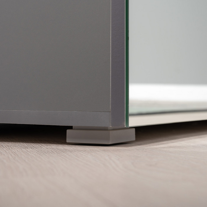 Октава Прихожая 36, цвет серый графит/дуб крафт золотой/фасады МДФ серый графит, ШхГхВ 258,6х35,4х197,6 см., универсальная сборка