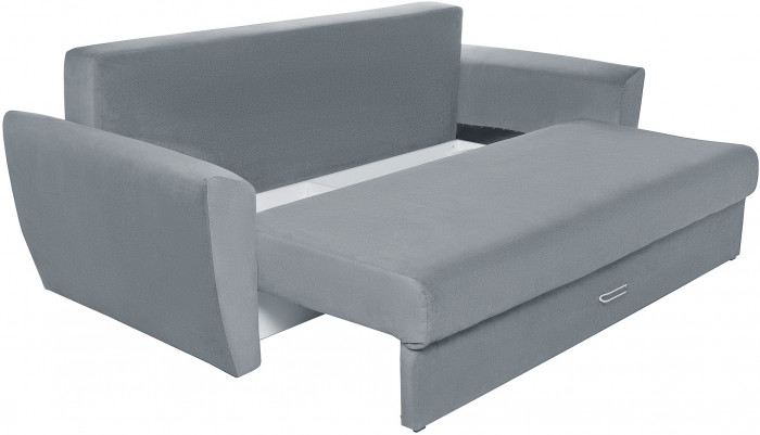 Диван-еврокнижка Амстердам Люкс, 160х195, пружинный блок, велюр серый