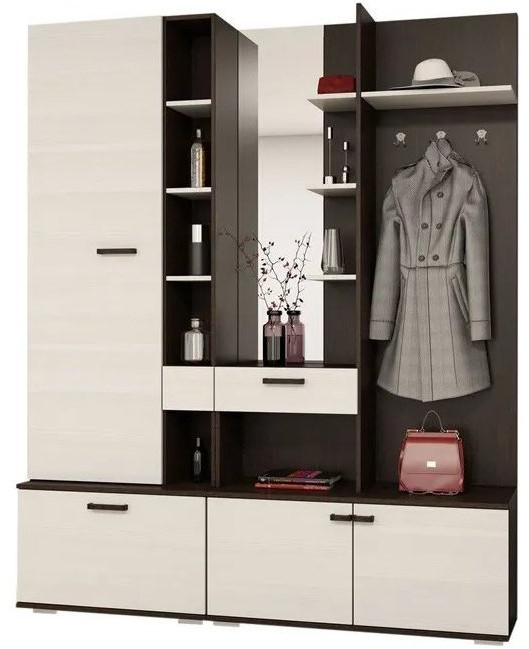 Модульная прихожая Инес, композиция 1, Венге/лоредо