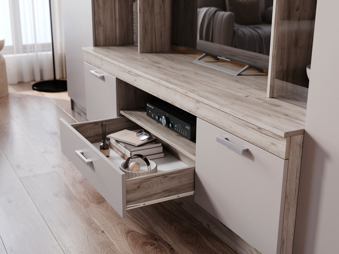 Гостиная Атлантида-6, Крафт серый/Кашемир