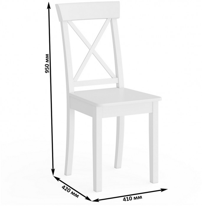 Четыре стула Мебель--24 Гольф-14 разборных, цвет белый, деревянное сиденье белое, ШхГхВ 41х42х95 см., от пола до верха сиденья 47 см.