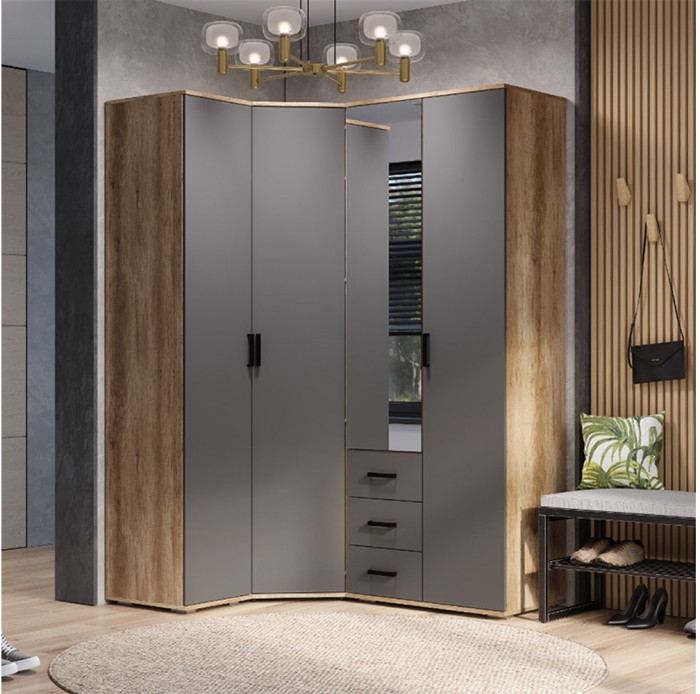 Шкаф угловой "Вегас" ШКУ-01 дуб каньон/графит