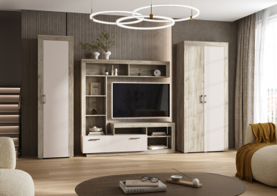 Модульная гостиная Ангара, Крафт серый/Кашемир