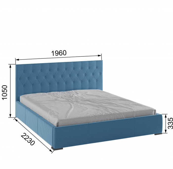Октавия Кровать интерьерная 180 светло-голубой ромб, ортопед