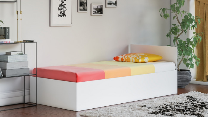 Мори Кровать 0900, цвет белый, ШхГхВ 93,5х203,5х70 см., сп.м. 900х2000 мм., без матраса, основание есть