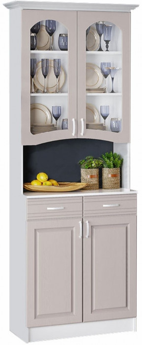 Буфет Констанция 2-х створчатый (Белый матовый / голубой)