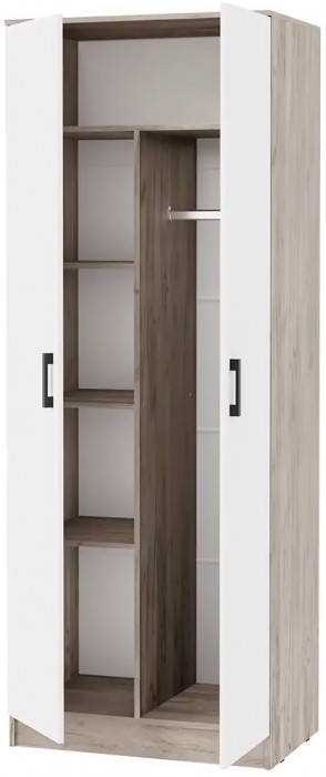 мс для спальни Ронда ШК-20 дуб крафт серый/белый