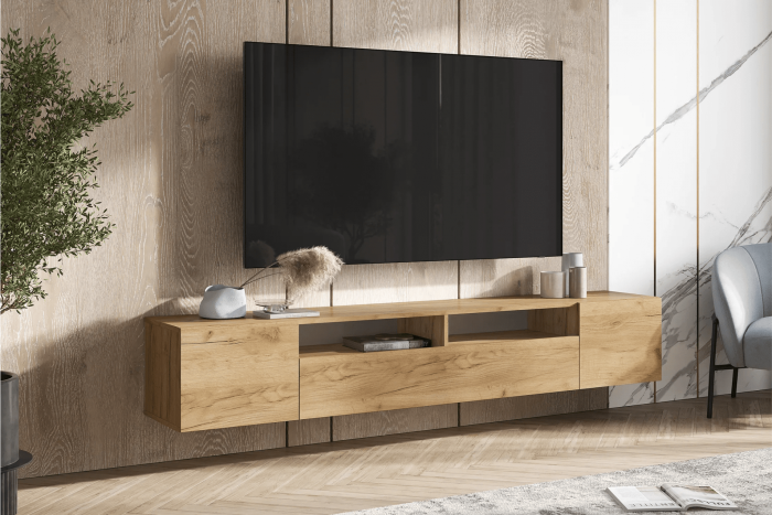 Тумба под ТВ Сити, дуб крафт (Дуб Крафт)
