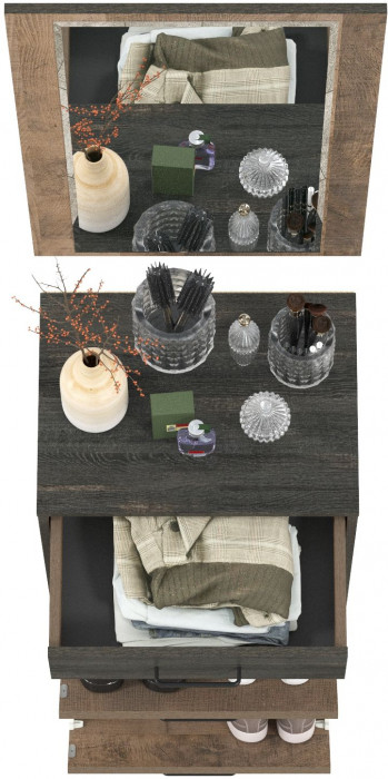 Трувор 13.241.06 Тумба для обуви + 15.30 Зеркало, цвет дуб гранж песочный/интра, ШхГхВ 50х37х195 см.