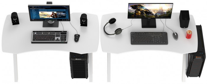 Два игровых стола Мебель--24 GT-2310, цвет белый, ШхГхВ 240х60х73 см.(регулировка высоты столов от 72,5 см. до 73,5 см.)