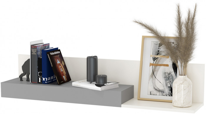 Торонто 11.39 Кровать + 16.475 Полка, цвет белый шагрень/стальной серый, ШхГхВ 194х84,4х150 см., сп. м. 800х1900 мм., б/м, основание есть