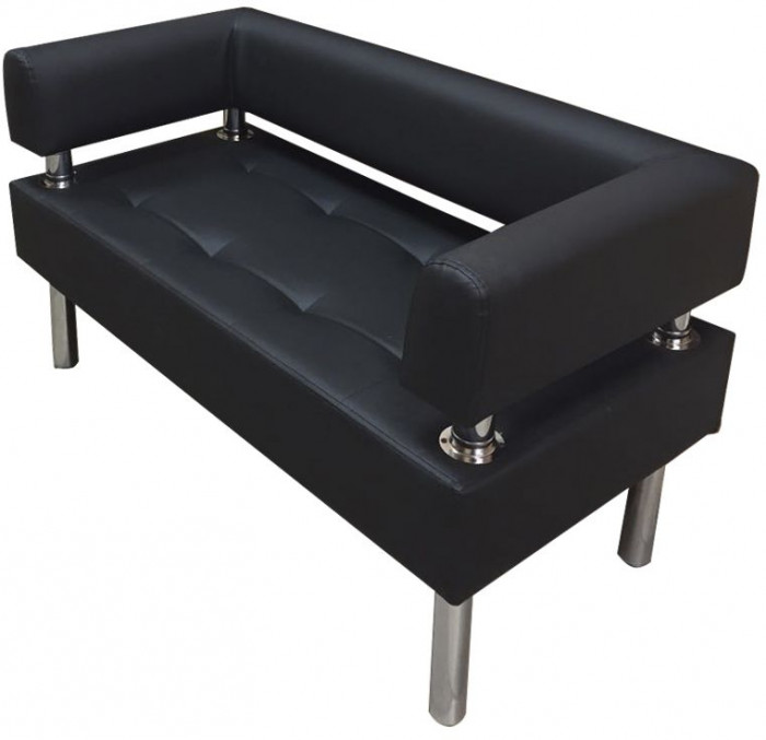 Диван Бизнес 140, экокожа, черный