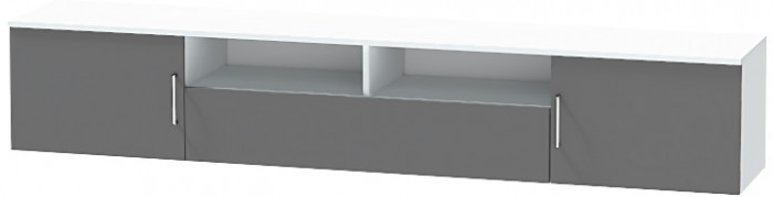 Тумба-3 под ТВ подвесная "Иннэс-7", Белый/Графит