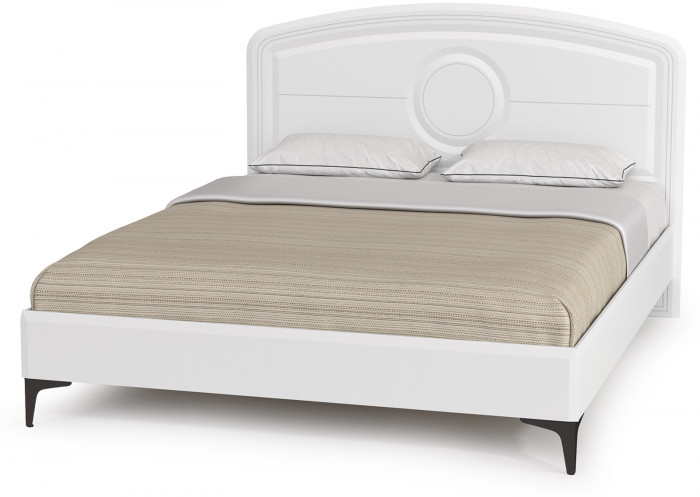 Валенсия Спальня № 25, цвет ЛДСП белый шагрень/чёрный/МДФ белый шагрень, ортопед есть, сп. м. 1600х2000 мм., б/м