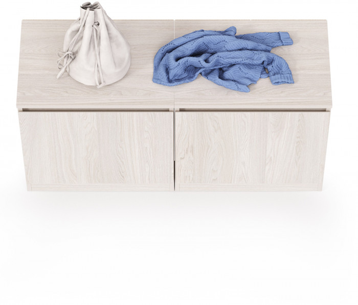 КР100 Ника прихожая 13.248 Тумба + 13.248 Тумба, цвет ясень анкор светлый, ШхГхВ 107,6х38,1х53,9 см., универсальная сборка