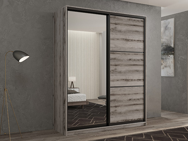 Шкаф-купе Кааппи 2 Эвок Окаменелый 170х45х230 см