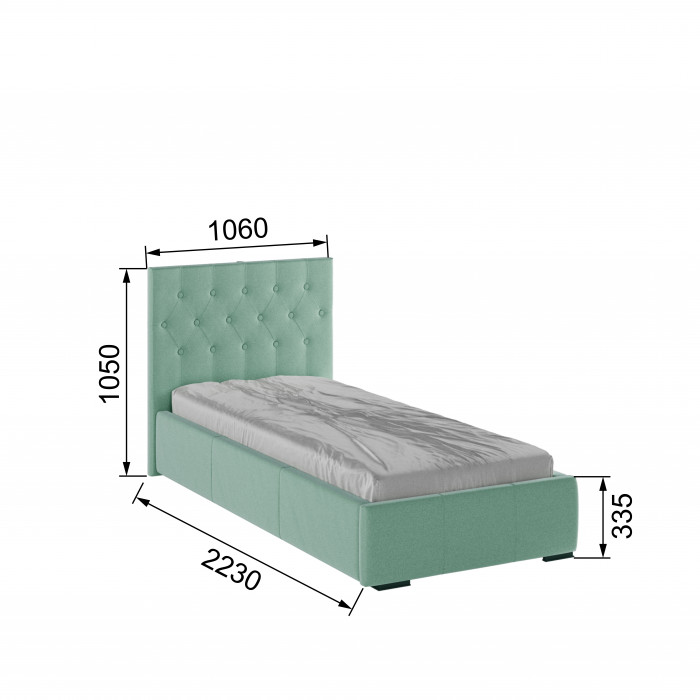 Октавия Кровать интерьерная 900 мятный ромб, ортопед