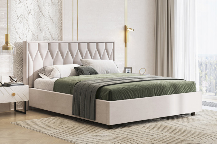 Кровать-10М с подъёмным основанием 1400 слоновая кость