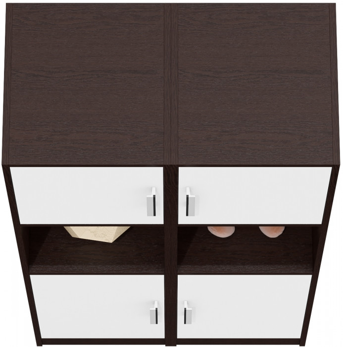 Два Пенала С-МД-СК9П к компьютерному столу С-МД-СК9, цвет венге/белый шагрень, ШхГхВ 86х45х160 см., универсальная сборка