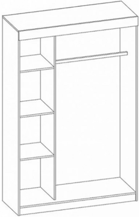 Басямиф Шкаф-купе с антресолью (Венге / дуб беленый)