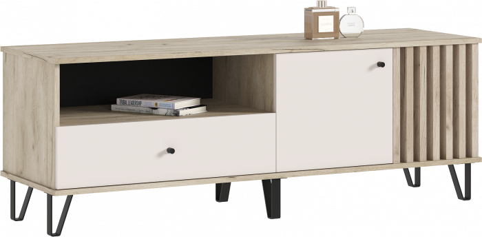 Тумба ТВ 1500, Дуб крафт серый/Кашемир