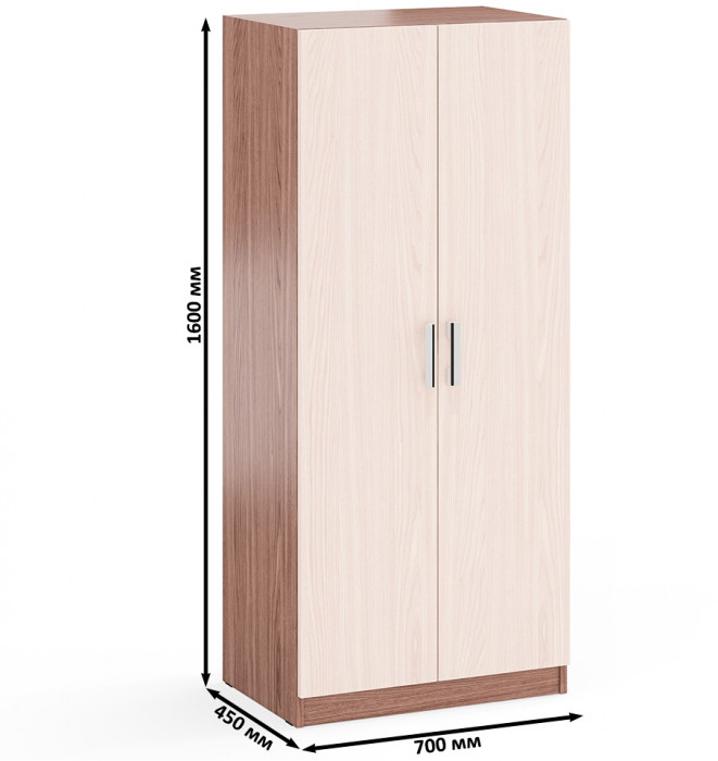 Шкаф С-МД-СК9Ш+Пенал С-МД-СК9П+Пенал С-МД-СК9П, цвет ясень шимо светлый/ясень шимо тёмный, ШхГхВ 156х45х160 см., универсальная сборка