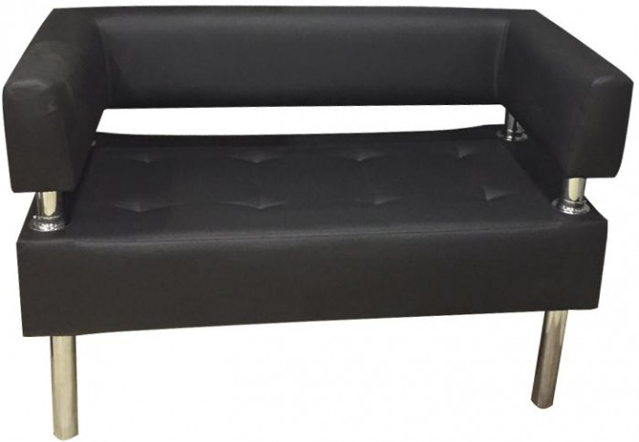 Диван Бизнес 200, экокожа, черный