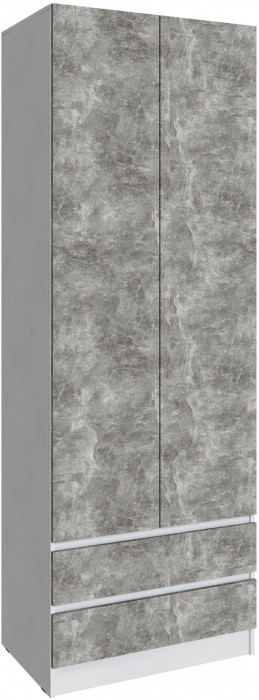 Шкаф Мадрид (0,8) с 2 ящ. без ручек без зеркала, Белый/Ателье светлое