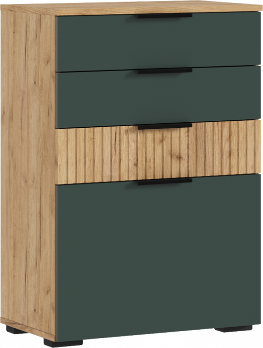 Комод 600 Роджинамиф, Дуб крафт/Изумрудный