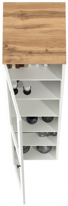 Остин 16.394.03 Шкаф-витрина(пенал), цвет белый шагрень/дуб крафт золотой, ШхГхВ 40х41,8х229,8 см., универсальная сборка