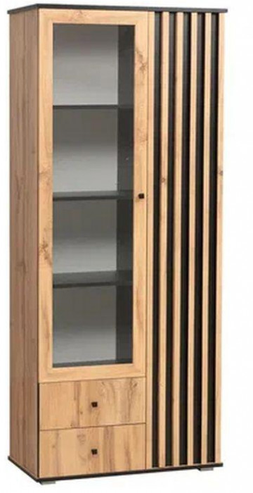 Шкаф комбинированный Либерти 51.02 (опора h20) Дуб вотан/Черный