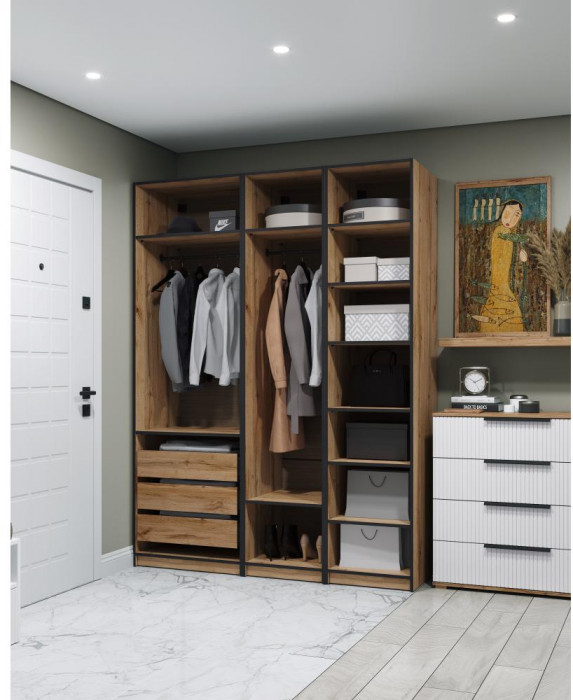 Гардеробная Квадро комплект 1.1 (1750), Дуб Вотан