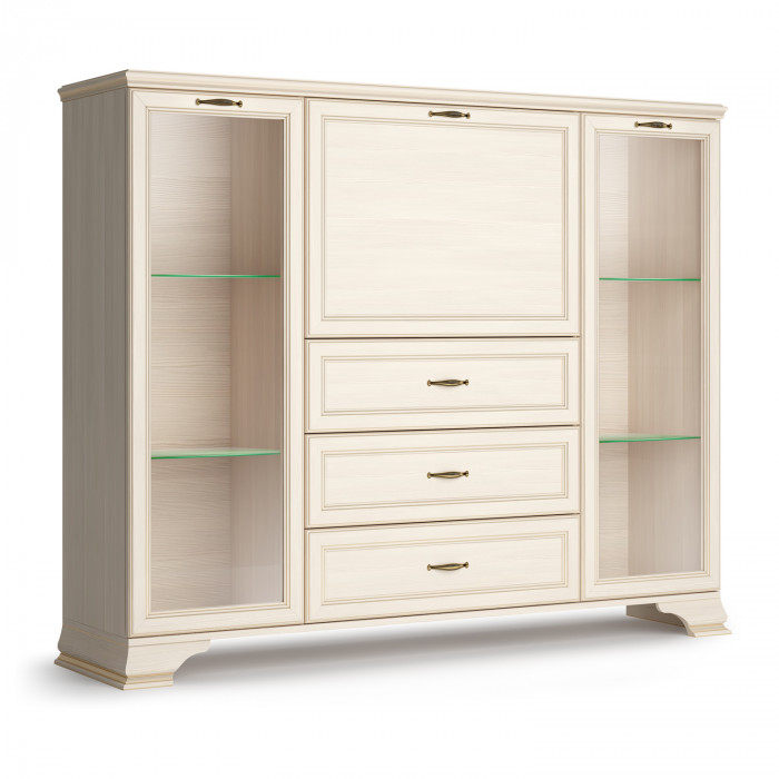 Шкаф низкий (2 стеклодвери) Сиена