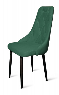 Стул "Граф" черный матовый Томми 25 темно-зеленый