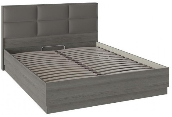 Либерти СМ-297.01.002 Кровать с подъемным механизмом и мягкой спинкой (1600) (Хадсон/Ткань Грей)