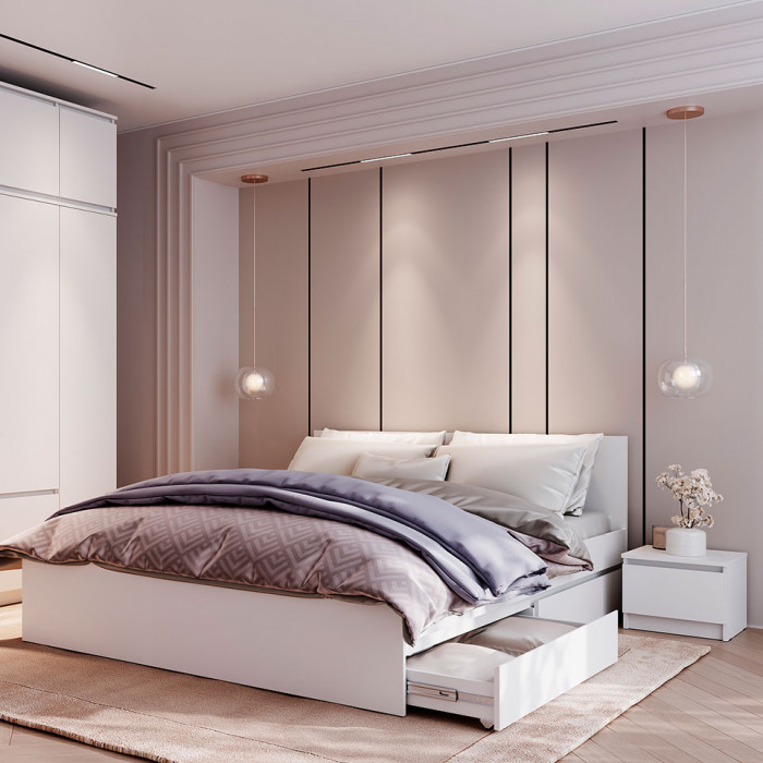 Симпл КР-07 кровать 1,2 м белый