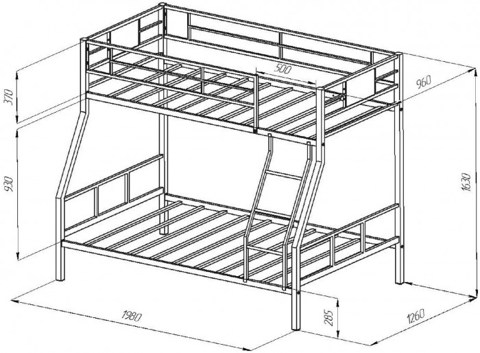 Двухъярусная кровать Гранада 1КВ (Венге, Серый)