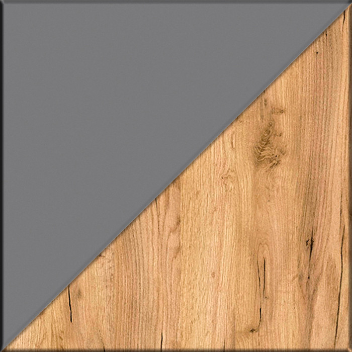 Октава Прихожая 50, цвет белый шагрень/серый графит/дуб крафт золотой/фасады МДФ белый шагрень/серый графит, ШхГхВ 97,1х35,4х197,6 см., ун. сб.