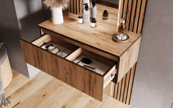 Тумба с зеркалом Норд, Дуб крафт