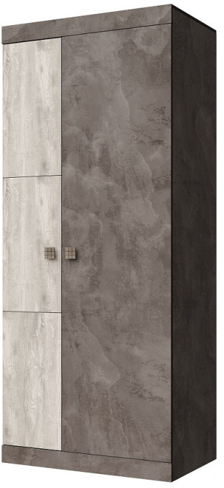 Шкаф двухдверный для одежды "Лондон" - Оникс/Бетон пайн светлый