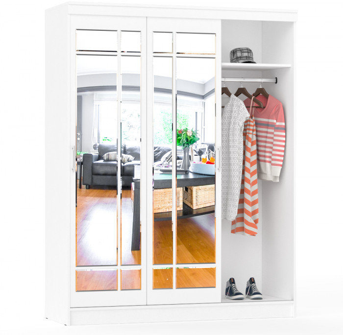 Шкаф-купе СВК-1700, цвет белый, ШхГхВ 170х61х220 см.