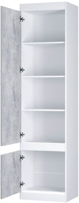 Шкаф закрытый Паскаль, Белый, Цемент светлый