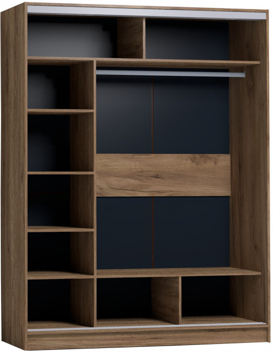 Шкаф-купе с зеркалом Strike 1600 Дуб табачный Craft