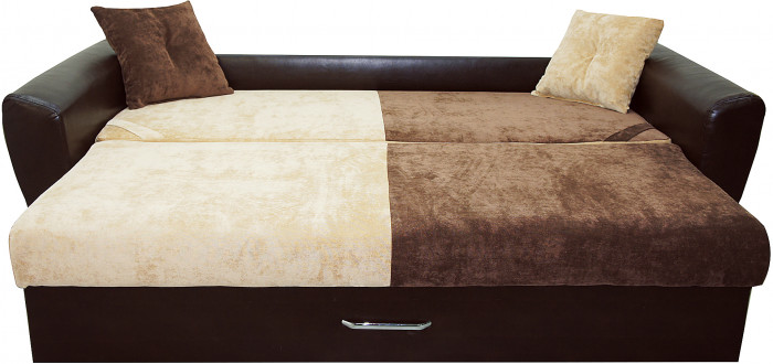 Диван-еврокнижка Амстердам Люкс, 160х195 пружинный блок, велюр/экокожа, комби