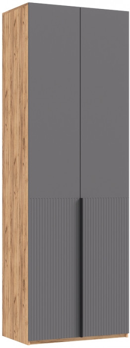 Тумба с зеркалом и шкафом 2-х ств Марвэл, Крафт золотой/Браш графит