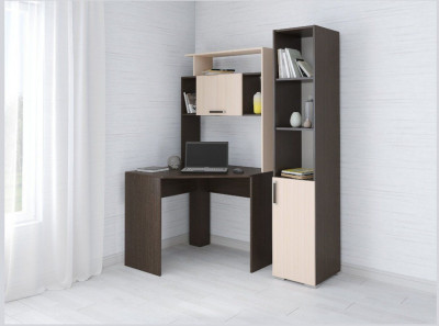 Компьютерный стол Квартет-12 + пенал венге/дуб молочный